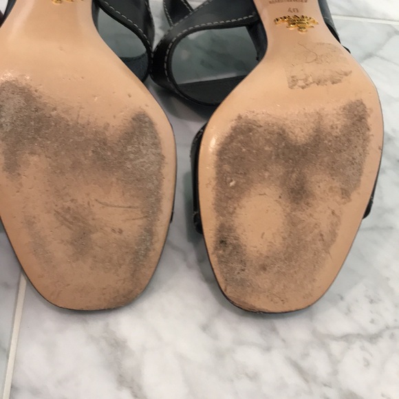 Prada Calzature Donna block heel, sling back sandals with dust bags - Picture 13 of 15